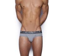 C-IN2 Men's Core Lo No Show Profile Brief, Grey Heather, Medium
