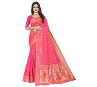C J Enterprise Women's Pure Kanjivaram Soft Silk Saree for Wedding With Blouse Piece (Pari159 paithani), Peach, One Size