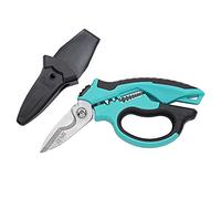 C.JET TOOL Electrician Scissors, Wire Cutter, Stainless Steel, 8-inch Professional Heavy Duty for Aluminium Copper Soft Cable Turquoise