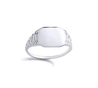 (C) Jewelco London Kids Sterling Silver Watch Strap Oval Signet Ring - GVR30K