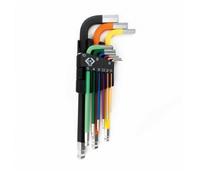 CK Tools T4449 Coloured Ball End Hexagon Key Clip Set 9 pcs