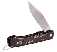 C.K C9037 Knife Folding Spear Point Blade Black Plastic Scales Lanyard