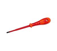 C.K Dextro VDE Slim Modulo Electrical Screwdriver SL/PH2 x 125mm, Plusminus Thin, Electricians Insulated Terminal MCB Screwdrivers, Precision Grip Tip, Fuse Board Screw Driver, Hand Tools T49246-2