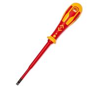 C.K Dextro VDE Slim Slotted Screwdriver 4mm x 100mm Thin, Electricians Insulated Flat Head Screwdrivers, Access Recessed Screws, Electrical Terminal Flathead Screw Driver, Hand Tools, T49244-040