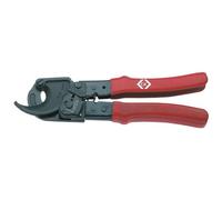 C.K Heavy Duty Ratchet Cable Cutter 32mm for Copper and Aluminium Cable | 200-Pair Telecom Capacity, Chrome Molybdenum Profiled Blade, Quick-Release Lever, Storage Lock, Anti-Slip Handles, 779 g