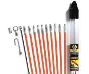 C.K MightyRods 3.3m Cable Rods Compact Toolbox 14pc Kit, 5mm Ø Electric Wire Puller for Tool Box, Cable Installation Access Fishing Tool, Pulling Rod, Electrical Fish Tape, Electricians Tools CK T5411