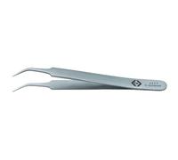 C.K Precision Tweezers, 105 mm, Fine Bent Tips, Acid-Resistant Steel Bow | Anti-magnetic construction, Polished matt surface