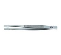 C.K Precision Tweezers, 105 mm, Square Flat Spatula Tips, Stainless Steel | Acid and corrosion resistant stainless steel bow, Anti-magnetic construction, Polished matt surface