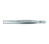 C.K Precision Tweezers, 115 mm, for Cylindrical Parts up to 1 mm Diameter | Rounded inner faces for cylindrical components, Acid and corrosion resistant stainless steel bow, Anti-magnetic construction