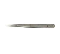 C.K Precision Tweezers, 120 mm, Flat Blunt Serrated Tips, Stainless Steel | Acid and corrosion resistant stainless steel bow, Anti-magnetic construction, Polished matt surface