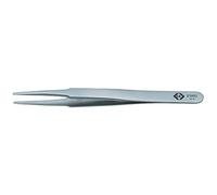 C.K Precision Tweezers, 120 mm, Flat Round Straight Tips, Stainless Steel | Acid and corrosion resistant stainless steel bow, Anti-magnetic construction, Polished matt surface
