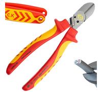 C.K RedLine 2025 Edition VDE CombiCutter 1 MAX, 180mm German Electrical Wire Cable Side Cutter, Screw Shear, Lanyard Ready Heavy Duty Croppers for Electrician, Electricians Snips, CK Tools T39081A 180