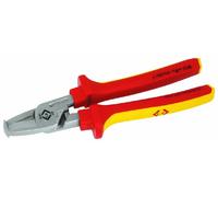 C.K Redline VDE Cable Cutters for Copper & Aluminium Wire 210mm, German Made Shearing Action Electrical Wire Cutter, Heavy Duty Croppers for Electrician, Electricians Snips, CK Tools 431031
