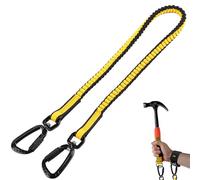C.K Safety Tool Lanyard ANSI/ISEA 121-2018 Compliant, Adjustable 85-140cm, 4kg Max Load, Twist-Lock Swivel Carabiners, Contrast Stitching Tether for Scaffold, Roofing, Construction PPE, CK Tools T8003