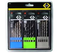 C.K T3064B Drill Bit Set for Masonry/Metal/Wood (16-Piece)