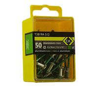C.K T3819A 512 Aluminium Rivets, Silver, 3.8 x 9 mm 5/32-Inch, Set of 50 Piece