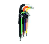 CK Tools T4449 Coloured Ball End Hexagon Key Clip Set 9 pcs