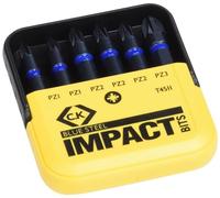 CK Blue Steel 6 Piece Impact Pozi Screwdriver Bit Set