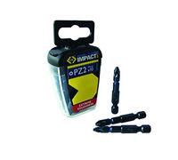 C.K T4560 PZ2LD10 PZ Impact Screwdriver Bits, 0 V, Black, 2 x 50 mm, Set of 10 Piece