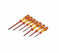 C.K Dextro VDE Set of 7 Screwdrivers SLP & PH, Slotted Parallel Phillips Head PH0 PH1 PH2 SL, Electricians Insulated Flat Head Philips Screwdriver Sets, Electrical Terminal Screw Driver, Tools T49192D