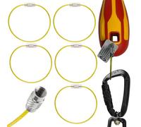 C.K Tool Tether Ring 5 Pack - Non-Conductive Cable Loop Attachment, Fibreglass Reinforced, Screw Gate Connector Compatible - Hi-Visibility Universal Fit, Drop Prevention Worksite PPE, CK Tools T8006