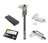 C.K Tools Digital Vernier Caliper, 150mm 6 Inch Stainless Steel Measuring Calipers, Large Display, Metric and Imperial Gauge, 0.01mm Resolution, Depth and Step, Internal External Diameters, CK T3596