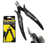 C.K Tools Ecotronic ESD Anti-Ballistic Precision Side Cutters 140mm, 1.3mm Copper Capacity, Anti FOD Slim Flush Wire Cutter for Electronics PCB Aerospace Avionics, Hardened Steel, CK T3896