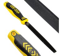 C.K Tools Engineers File 150mm Second Cut Flat Safe Edge, High Carbon Black Oxide Steel for Long Life, Ergonomic Two Component Grip, Secure Tang Bond, Lanyard Compatible for Jobsite Safety CK T0080A 6