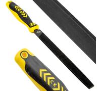 C.K Tools Engineers File 200mm Smooth Flat Safe Edge, High Carbon Black Oxide Steel, Ergonomic Two Component Grip, Secure Tang Bond, Lanyard Compatible, Safe Use on Scaffolding Ladders, CK T0080A 8S