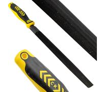 C.K Tools Engineers File Half Round 250mm Second Cut Tapered Point, High Carbon Black Oxide Steel, Ergonomic Two Component Grip, Secure Tang Bond, Lanyard Compatible for Safe Jobsite Use, CK T0082A 10