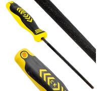 C.K Tools Engineers File Round 150mm Second Cut, High Carbon Black Oxide Steel, Ergonomic Two Component Grip, Secure Tang Bond, Lanyard Compatible for Professional Metal Shaping Finishing, CK T0083A 6
