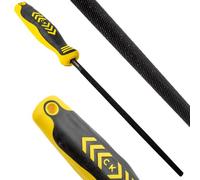 C.K Tools Engineers File Round 200mm Second Cut Tapered Point, High Carbon Black Oxide Steel, Ergonomic Two Component Grip, Secure Tang Bond, Lanyard Compatible, Professional Metal Filing, CK T0083A 8