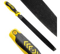 C.K Tools Mill Saw File 250mm Flat Single Cut, High Carbon Black Oxide Steel, Ergonomic Two Component Grip, Secure Tang Bond, Lanyard Compatible Saw Sharpening and Professional Finishing, CK T0075A 10