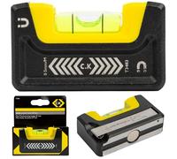 C.K Tools Mini Pocket Spirit Level 67mm, High Accuracy 0.5mm/m, Curved Vial for Clear All-Angle Reading, Dual Rare Earth Magnets for Hands Free Use, Compact Aluminium Body with Precision Base CK T3483