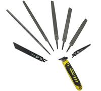 C.K Tools Multi File & Saw 8pc Kit, Universal Quick Change Files & Hand Saws Set for Wood, Metal, Plasterboard & Plastic, Reciprocating Jab Sawing, Metal Files for Steel, Recip Drywall Saw CK T0820-2