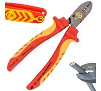 C.K Tools Redline VDE CombiCutter 2 Multi-Function Side Cutters, 160 mm | Individually Tested to 10,000 V, 3.5 mm Screw Shear and 1.5/2.5 mm² Stripping Notches, Tether-Ready Handles, Made in Germany