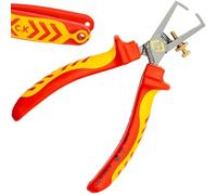 C.K Tools Redline VDE Wire Stripping Pliers for Electrical Work, 160 mm | Individually Tested to 10,000 V, Adjustable 0.3-5.0 mm Stripping, Micro-Stop and Spring-Assisted Opening, Made in Germany