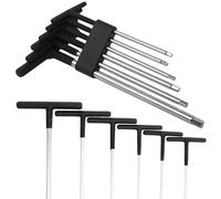 C.K Tools T-Handle Hex Key Set, 6 Piece, C45 Steel Shafts, Chrome Vanadium Tips, Anti-Slip PVC Grip, Long Reach for Recessed Fasteners, 5mm-10mm, Engineers & Workshop Use, CK T4418