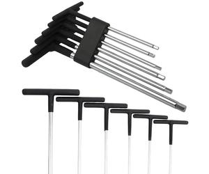 C.K Tools T-Handle Hex Key Set, 6 Piece, C45 Steel Shafts, Chrome Vanadium Tips, Anti-Slip PVC Grip, Long Reach for Recessed Fasteners, 5mm-10mm, Engineers & Workshop Use, CK T4418