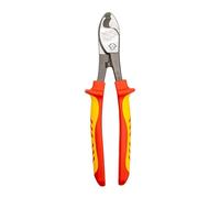C.K Tools VDE Cable Cutter 210mm, Insulated Electricians Cable Shears for Copper and Aluminium Wire, 1000V Rated EN 60900, Shearing Cut, 11mm Capacity, Ergonomic Handles, Lanyard Ready, CK T3973A 210