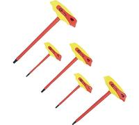 C.K Tools VDE Insulated T-Handle Allen Key Set, 5 Piece Metric S2 Steel | Size Range from 3 to 6 mm, Individually Tested to 10,000 V, Safe Working up to 1,000 V, Comfort-Control Grips, Hanging Holes