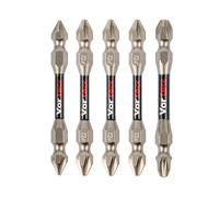 C.K Tools Vorteck Double Ended Impact Screwdriver Bits PZ Mix, 65 mm Pozidriv Bit Set for Impact Drivers, 1/4 inch Hex Quick Lock Shank, Magnetic Torsion Zone, Pack of 5 CK T4481 DEPZML06D5