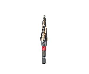 C.K Tools Vorteck HSS Cobalt Step Drill Bit 4-12mm, 5% Cobalt High Speed Steel, Hex Quick-Lock Shank for Stainless Steel, Brass and Sheet Metal Drilling, Deburring Tool for Electricians UK, T3016 4-12