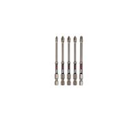C.K Tools Vorteck Impact Screwdriver Bits PZ Mix, 90 mm Pozidriv Bit Set for Impact Drivers, 1/4 inch Hex Quick Lock Shank, Magnetic Torsion Zone, Long Reach, Pack of 5 CK T4470 PZML09D5