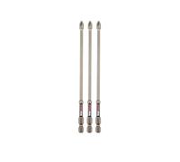 C.K Tools Vorteck Impact Screwdriver Bits PZ2, 150 mm Pozidriv Bit Set for Impact Drivers, 1/4 inch Hex Quick Lock Shank, Magnetic Torsion Zone, Long Reach Driver Bits, Pack of 3 CK T4470 PZ2L15D3