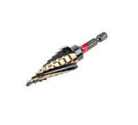 C.K Tools Vorteck HSS Cobalt Step Drill Bit 4-20mm, 5% Cobalt High Speed Steel, Hex Quick-Lock Shank for Stainless Steel, Brass and Sheet Metal Drilling, Deburring Tool for Electricians, T3016 4-20