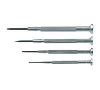 C.K Watchmakers Precision Screwdriver Set, 4 Piece Slotted Repair Tools | Special Alloy Steel Blades, Machined Slotted Tips, Hollow Rotating Caps, Four Fine Sizes for Controlled Bench and Repair Work