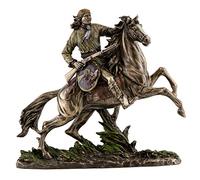 C. Kauba GERONIMO ON HORSEBACK Real Bronze Powder Cast Native American Apache Indian Warrior Sculpture Statue