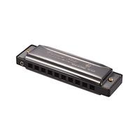 C Key 10 Hole Diatonic Harmonica with Storage Case - ABS Body, Stainless Steel Cover, Phosphor Bronze Reeds for Blues Folk Jazz Country - Portable for Stage Classroom Travel Social Gat