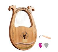 C Key 16-String Wooden Lyre Harp Resonance Box String Instruments With Tuning Wrench 3pcs Picks Of Strings Music Gifts for Adult/Beginners(Natural)